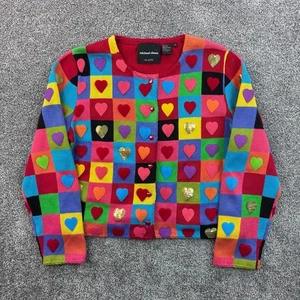 Michael Simon Strickjacke Pullover Damen M Rosa Herz Patchwork New York Valentinstag - Bild 1 von 7