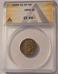 1859 Indian Head Cent XF45 ANACS - Picture 1 of 4