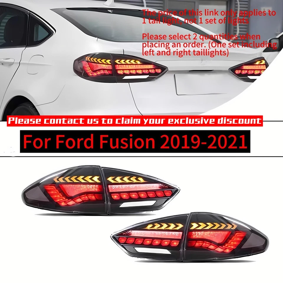 Single LED Taillight For Ford Fusion 13-21 LED DRL Dynamic Turning Signal - Image 1 of 4