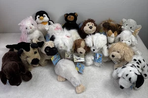 Webkinz Lot Of 17 GANZ Plush Cats Dogs Elephant Monkey NO CODES - Picture 1 of 8