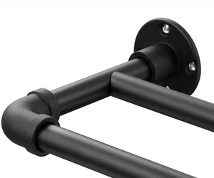 Double Curtain Rods for Windows 28 to 48 Inch - 1 Inch Heavy Duty Industrial ... - Picture 1 of 6