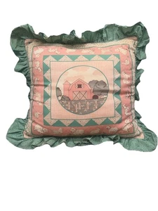 Vintage Landhaus Kern türkis rosa Blumen Tiere Scheune Bauernhaus Bauernhof Scheune - Bild 1 von 16