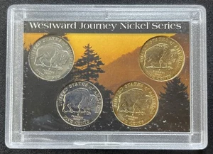 2005 P & D Westward Journey Nickel Series Buffalo 24 Gold plated 4 Coins - Picture 1 of 14