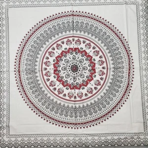 John Robshaw Target Mandala Boho Wandteppich Wandbild Dekor Quasten rot schwarz grau - Bild 1 von 8