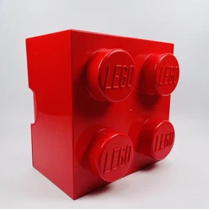 Red LEGO Storage Brick 2 x 2 Storage Cube 4 Stud Case Container 853234 10x6” - Picture 1 of 16