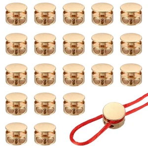 Metallschnurschlösser, Doppelloch Feder Zugschnur Stopper 0,7" & 20 Stück & Gold - Bild 1 von 6