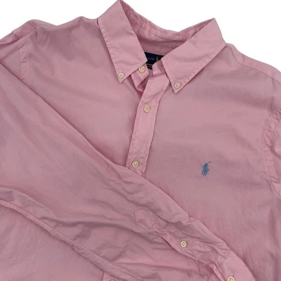 NEW Ralph Lauren Mens XL Button Down Shirt Long Sleeve Featherweight Twill Pink - Image 1 of 4