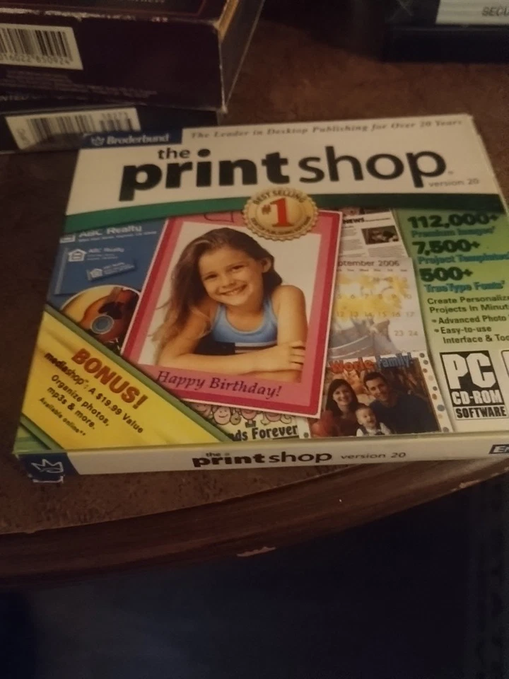 The Print Shop Version 20 Windows XP CD-ROM Broderbund / used/ - Image 1 of 1