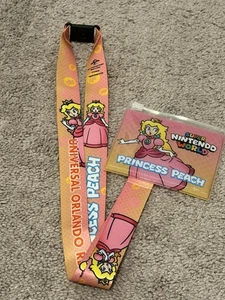 Cordón Super Nintendo World Princess Peach con soporte para insignia - Imagen 1 de 6