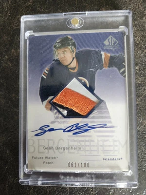 2003-04 SP Authentic Future Watch Patch Auto 061/100 Sean Bergenheim Card# FP-SB - Image 1 of 2