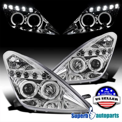Fits 2000-2005 Toyota Celica Dual Halo Projector Headlight 00-05 LED Bar Lamps - Imagem 1 de 4