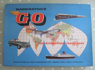 VINTAGE TRAVEL GO BOARD GAME BY JOHN WADDINGTON DATED 1961 - COMPLETE - Image 1 of 4