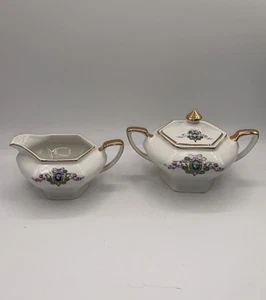 Vintage Atlas China Roman Profile & Garland Creamer and Sugar with Lid - Picture 1 of 17