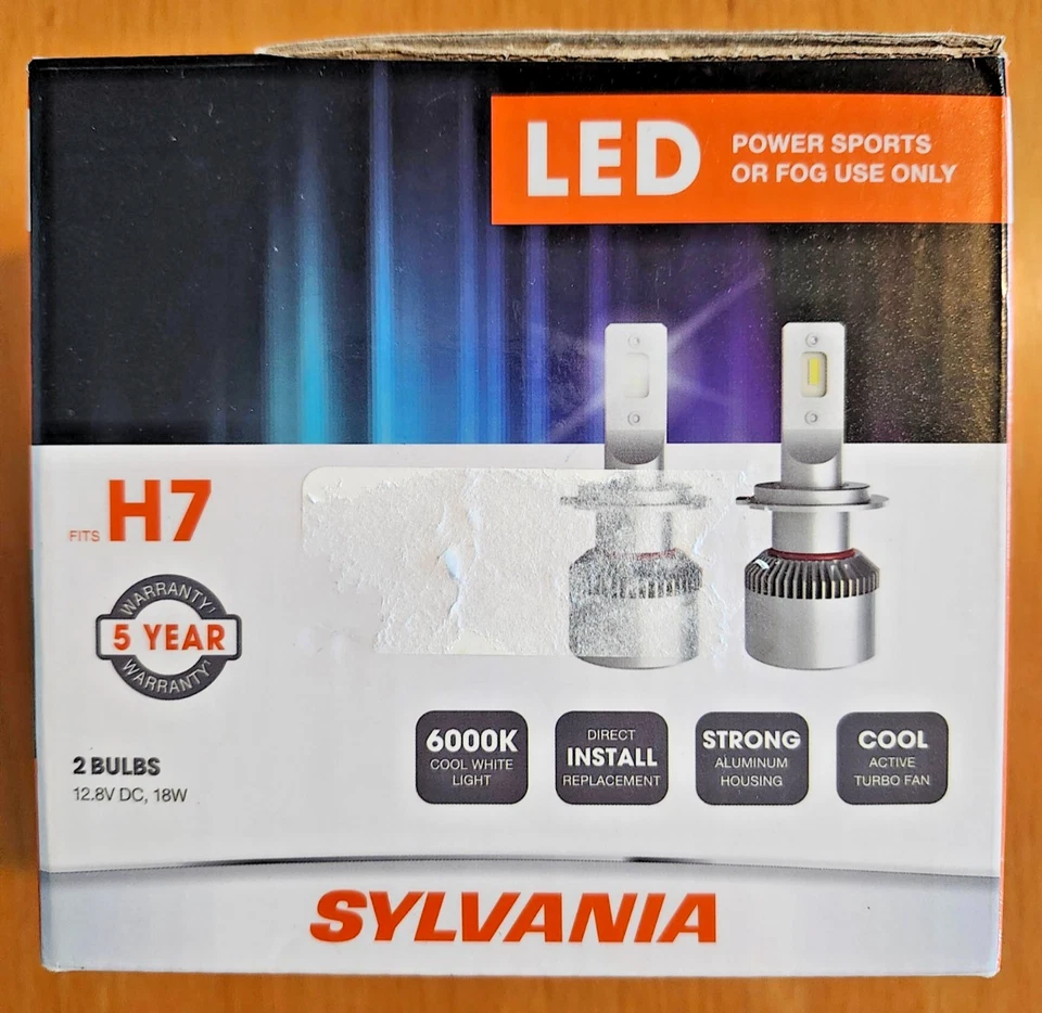 Par de lâmpadas Sylvania H7 LED Powersports ou uso de neblina somente H7SL.BX2 - NOVO - Imagem 1 de 1