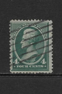 UNITED STATES SCOTT 211 USED FINE - 1883 4c BL GREEN BANK NOTE ISSUE (D2) - Picture 1 of 2