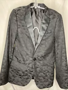 Original Use Men's 1-Button Tuxedo Dinner Jacket Black Camo Size XS - Picture 1 of 9