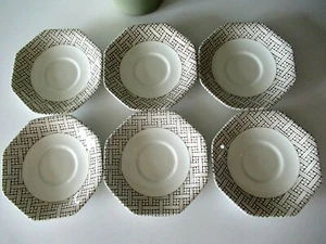 ROYAL STAFFORDSHIRE VINTAGE J & G MEAKIN "INNOCENCE" DESIGN SIX SAUCERS. - Picture 1 of 5