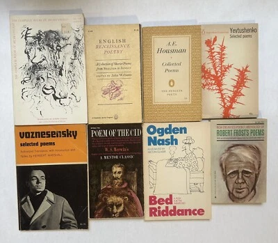 Vintage Paperback Poem Book Lot Housman Penguin Poets Michelangelo Robert Frost - Image 1 of 4