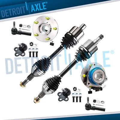 Ejes CV delanteros 8 piezas varillas de amarre rótulas y rodamientos de cubo de rueda para Regal Impala Foto 1 de 4