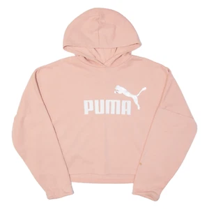 PUMA Cropped Girls Pink Hoodie 15-16Y - Picture 1 of 6