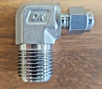 DK-Lok DLM4-8N-S Tube to Male Pipe Elbow Tube Fitting - 1/4" x 1/2" Port 316 NEW - Image 1 of 3