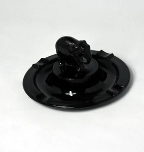 Vintage Elefant schwarz Amethyst 6" Glas Aschenbecher - Bild 1 von 3