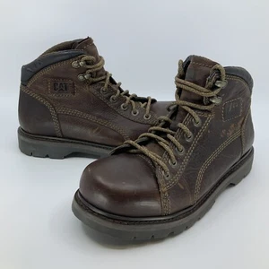 Caterpillar CAT Brown Leather Steel Toe Boots Women’s Size 10 ASTM F2413-05 - Picture 1 of 8