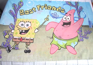 Federa SpongeBob SquarePants Best Friends Old Chum misura standard vintage Z4 - Foto 1 di 6