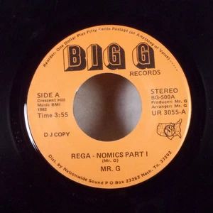 Mr. G Rega-Nomics Part 1 / Ode to Aunt Pearl 7" 45 Big G records POLITICAL VG+ - Picture 1 of 1