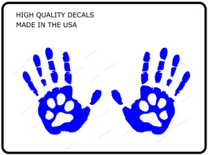 DOG PAWS Hand Wave decals compatible with Jeep Wrangler or trucks (x2) Decals