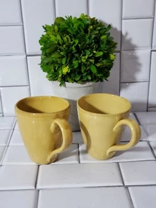 NWOT Lot of 2 Z GALLERIE Mugs  Made in Italy Color Muted Yellow  - Picture 1 of 8