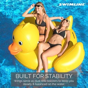 Swimline Giant Lucky Ducky Ride-On Swimming Pool Float - Picture 1 of 4
