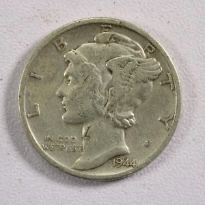 Moneda de diez centavos Mercury 1944-S - Obv. Laminación - Imagen 1 de 2