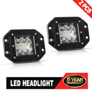 2X 5"Flush Mount LED Cube Pods Light Backup Reverse Front/Rear Bumper Fog Lights - Picture 1 of 10
