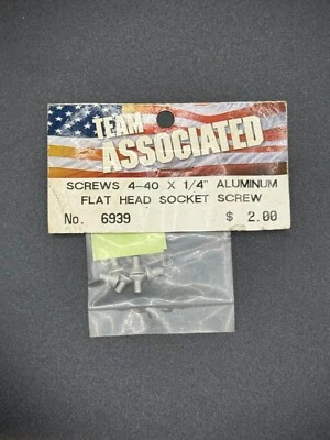 Team Associated Vintage 6939 Alum. Flat Head Screws 4-40 x 1/4" (6 Ct) - Image 1 of 2