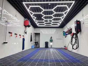 14 x Hexagon LED Lighting Car Detail Home Garage Workshop Retail Lighting Barber - Picture 1 of 15