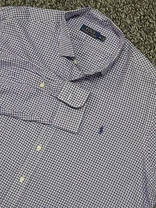 Polo Ralph Lauren Mens XL Purple Blue Plaid Shirt Long Sleeve Button Up - Picture 1 of 7