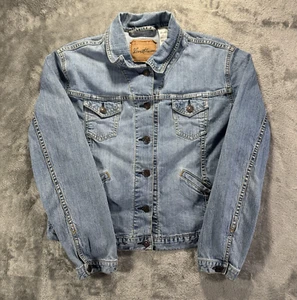 Levi Strauss Denim Jacket Womens Misses Large 12/14 Blue Signature Trucker USA - Picture 1 of 11