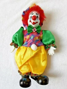 Payaso masculino de porcelana colores brillantes coleccionistas 12" de alto x 6" alrededor de Inv B*H4 - Imagen 1 de 12