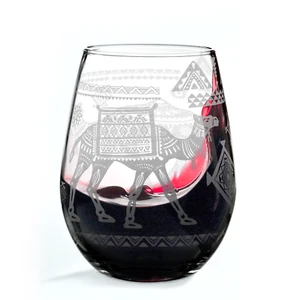 TRIBAL CAMEL MOTIF Wine Glass - Picture 1 of 4