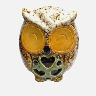 Candelabro de cerámica Owl Tealight recortes de corazón cerámica Foto 1 de 4