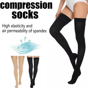 Unisex Socken 20-30 mmHg moderate Stufe Embolie Oberschenkel hohe Kompressionsstrümpfe - Bild 1 von 18