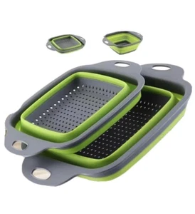 2 Foldable Fruit vegetable Washing Basket/Strainer - Picture 1 of 6