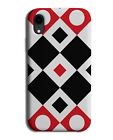 Funky Black Red and White Shapes Phone Case Cover Geometric Abstract Design H560