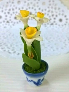 Narzisse Narzisse Ton Blume Puppenhaus Miniaturen Pflanzen Handarbeit Zubehör  - Bild 1 von 6
