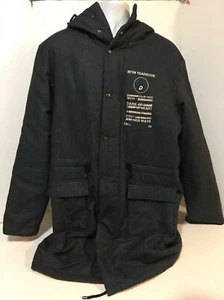 KOMAKINO AW/ 2015  Made In Italy Wool Padded Hooded Parka Size XL Indigo - Picture 1 of 11