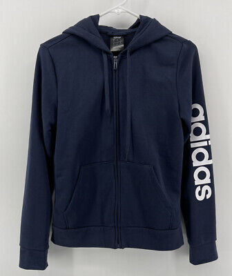 Adidas Zip Up Hoodie Hooded Sweatshirt Jacket Womens Size S Small Blue Fast Ship • 29.99€