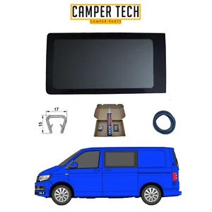 VW T5 Transporter Passenger side Fixed window with Bonding Kit and U-Trim - Picture 1 of 2
