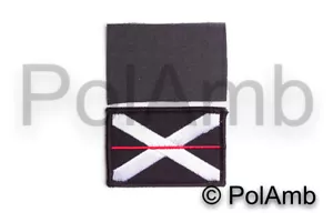 Thin RED Line Scottish Fire & Rescue Saltire Hook Fastener Badge Patch LARGE - Picture 1 of 1