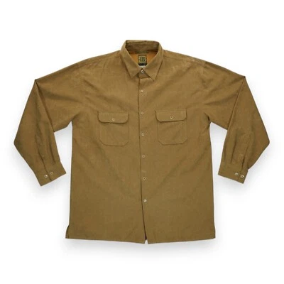 Мужская рубашка Bruno из микрофибры с длинным рукавом коричневая на пуговицах размер 1XL высокий рост - Изображение 1 из 4